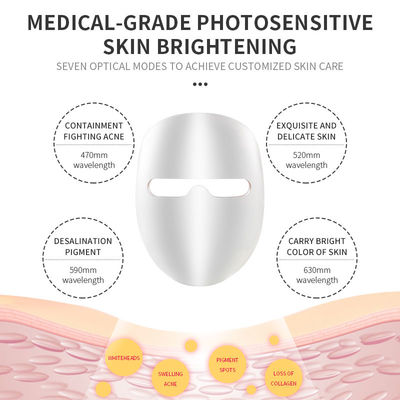 Ελαφριά μάσκα προσώπου θεραπείας φωτογραφιών φορητών υπέρυθρων 7 οδηγήσεων χρωμάτων